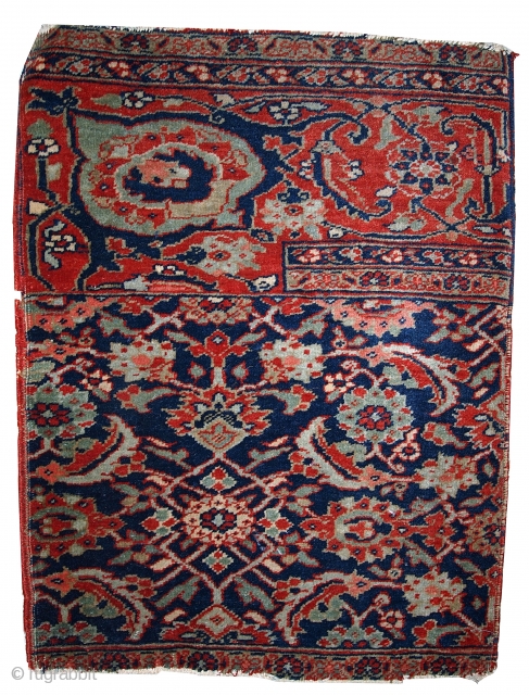 #1C358  Handmade antique collectible Persian Bidjar Vagireh rug 1.5' x 2' ( 47cm x 61cm ) 1900.C
               