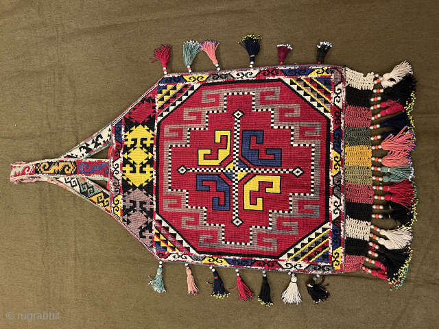 Antique Handmade Uzbek Silk Emroideri Lakai Orginal Bag ,65x45 cm                       