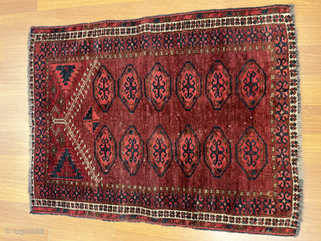 Antique Turkmen Beluch Rug 
with damage ,107x82 cm 


                        
