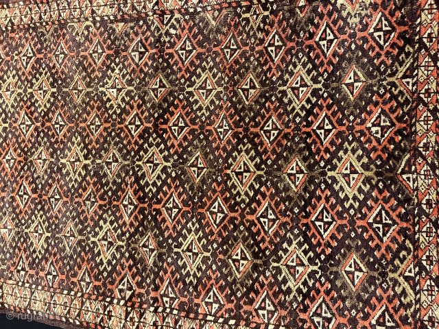 Antique turkmen chodor rug,155x110 cm 
                           