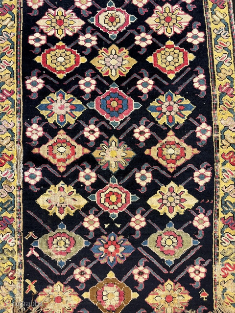 Antique karabag rug fragment pure wool natural color 96x67cm                        