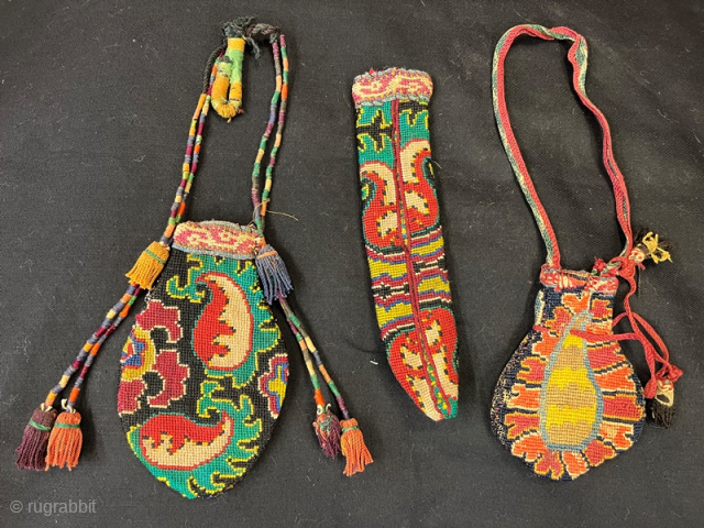 Antique uzbek lakai purses set,
in good condition