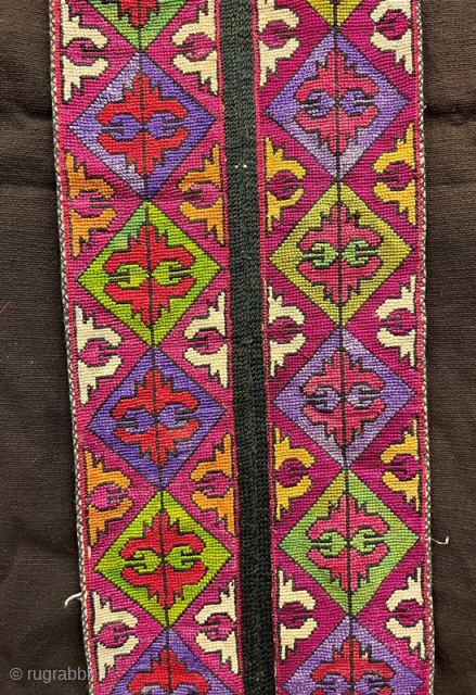 Antique Uzbekistan Lakai silk embroidered belt for kaftan,102x16 cm                        