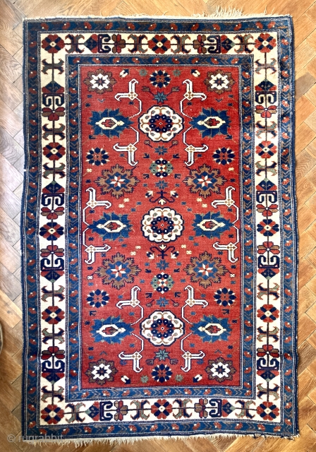 Caucasian Dagestan Kuba Afshan rug in very good condition. 100x152 cm (40”x 60”). Shiny colors, great weave!                