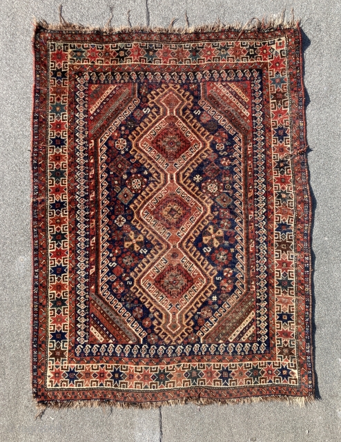 SW Persian, 1900, 115x152 cm. There is dispute between experts about origin. Quashqai, Khamseh, Shiraz? Who knows…                