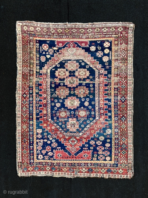 Caucasian Shirvan Kabistan, pre 1900, 135x175 cm (4"5' x 5"9').

Few holes, except that condition is good.                 