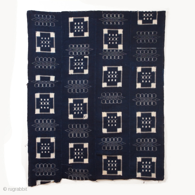 This is a beautiful Japanese kurume kasuri cotton futon cover from early Meiji period. 


The textile has been hand woven and hand dyed with indigo. Kasuri is an ikat technique. The warp  ...