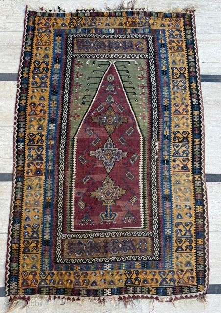19th century Yahyali prayer kelim. size 110x170 cm. 
metinrug77@gmail.com
                        