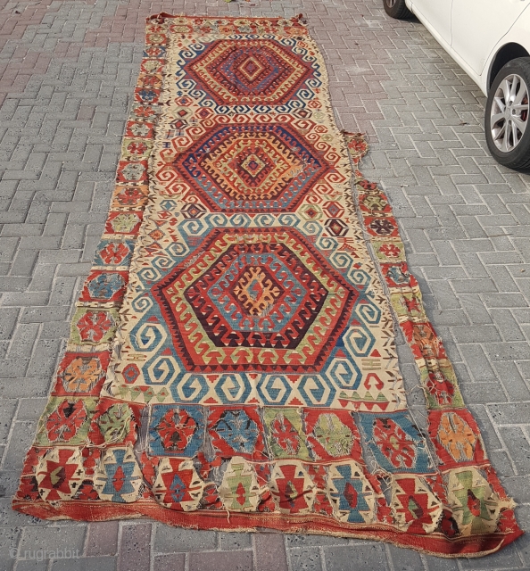 18.century Anatolian Kilim sıze 150 ×476                           