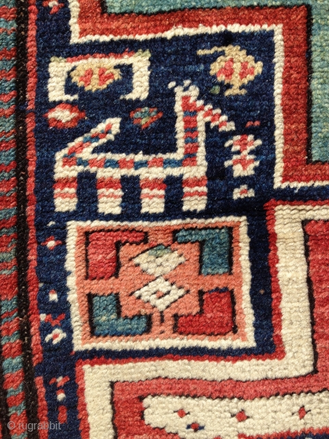 Moghan runner, 19th century, all wool, excellent condition, floor-worthy, 108 inches x 45 inches at widest point.                