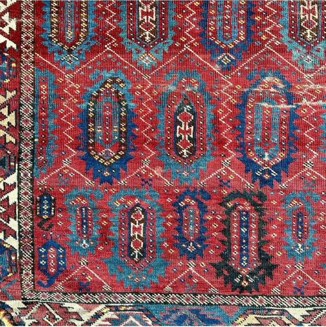 Ancient Bashir Turkmen rug from Central Asia, 19th century                        