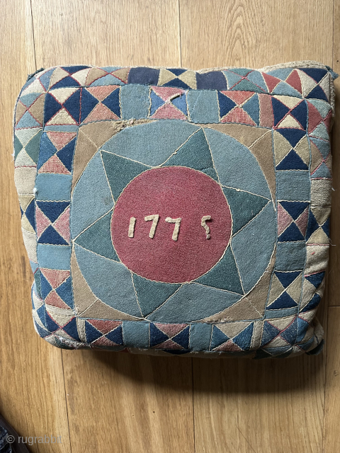 Pair of rare 18th century applique bridal pillows dated 1775. From Skane southern Sweden. Probably Vestergotland. With original calfskin backs.Eamil enquiries to owenrugs@gmail.com          