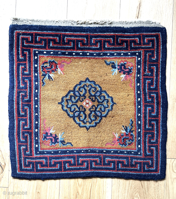 Antique Tibetan seating square. Wool foundation in good condition. Enquiries to owenrugs@gmail.com                     