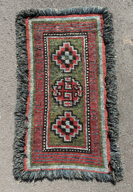 Antique Tibetan wangden rug. 19th century.  Email enquiries to owenrugs@gmail.com                      