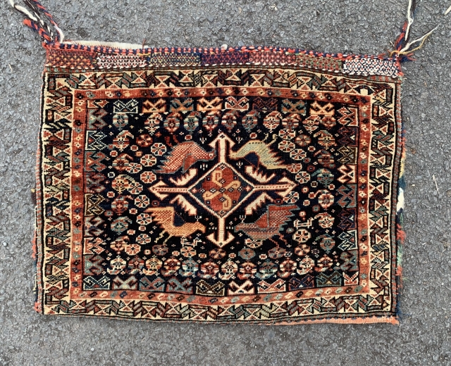 Good antique Khamseh bird bag. 19th century in good condition. 62x48cm.                      