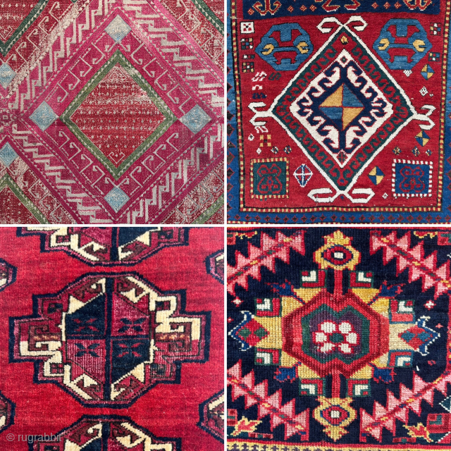 Some small details of a few of the items I will be showing at this weekends arts rug show in California. Hope to see a few of you there..