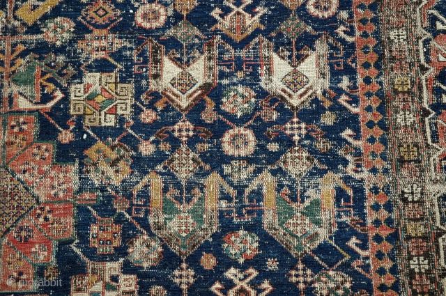 An Antique Caucasian Sumac carpet, very worn but still alive and well packed
19th century
290 x 165 cm                