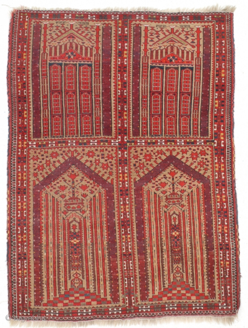 Exceptional Ersari Prayer rug dated to 1333 according to today's date is 1914, so it's 102 years old. Condition is quit good, it has good pile. it's size is 163 x 119  ...