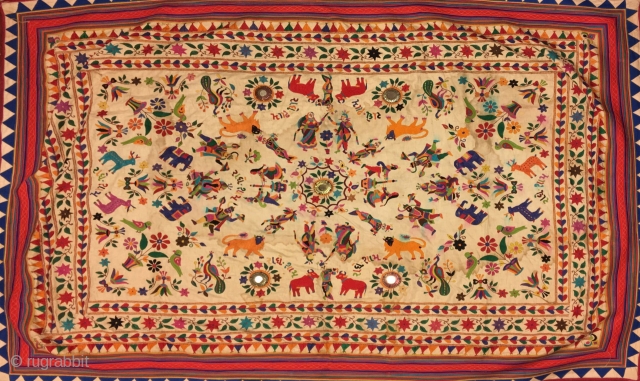 Vintage welcome hanging from Kutch region Gujrat India.the size of the hanging is 74 inches X 52 inches.               