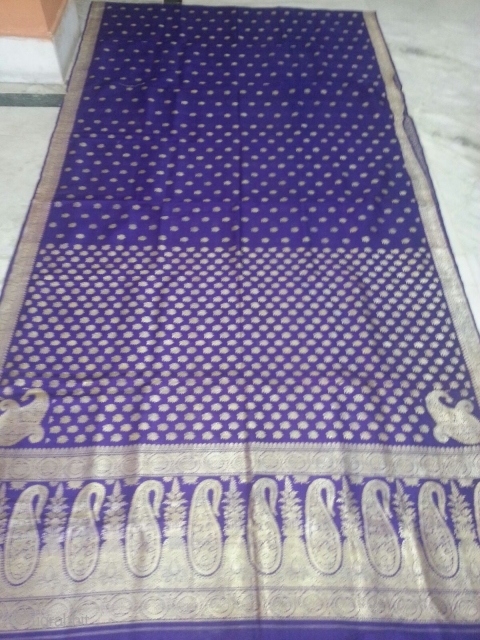 THIS IS OLD ANTIQUE HAND WOVEN ZARI (SILVER TREADS) SARI FROM VARANASI CALLED PITAMBARI OF LATE 19TH CENTURY WORN BY THE ROYAL FAMILIES OF INDIA THE SARI IS IN VERY GOOD SHAPE  ...