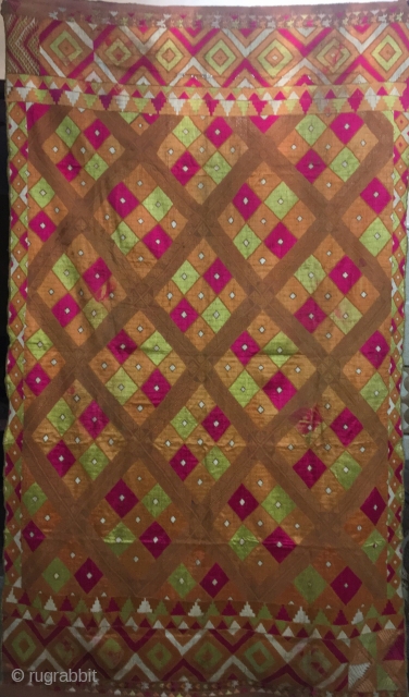 Surajmukhi vintage Phulkari Bagh  from Mansa village of Punjab state of India in good condition                 