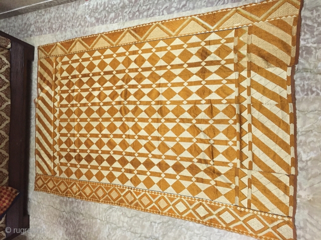 Old Phulkari bhag of 19 century  from west Punjab in very good condition from India  with beautiful design.             