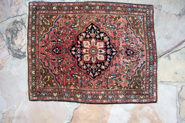 This is a full pile perfect condition antique Farahan Sarouk mat rug measuring 2x2.6 ft in size.

Sold thank you              