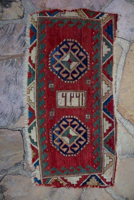 A Kazak Mafrash panel measuring 1.7 x 3.2 FT

Data is 1222 ??  but based on experience it looks too have been woven 2nd half of the 19th century.

A rare and unique  ...