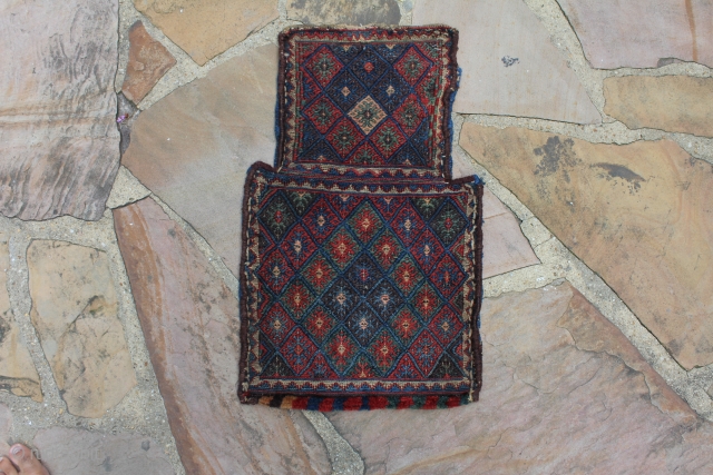 This is a Jaff Kurd salt bag made using a both a pile a flat weave technique that measures 1.4x2.2 Ft.  It's in great condition and has all natural colors.

Sold Thank  ...