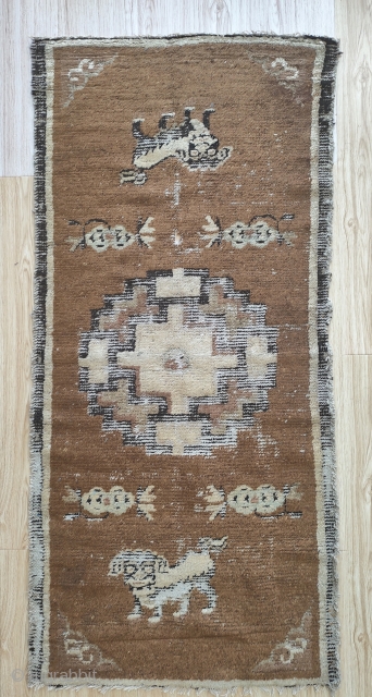 a rare early rug from chifeng area in inner mongolia. it doesen t mean that mongolian people were weaving rugs.             