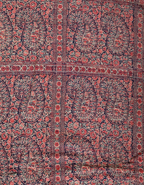 antique persian shawl , need some conservation work.                         
