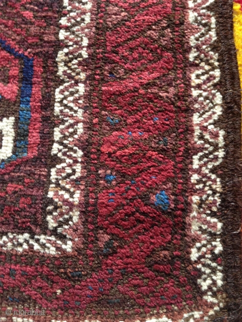 nice interesting baluch, symetrically knotted with nice wool and patinated natural colors. good condition..                   