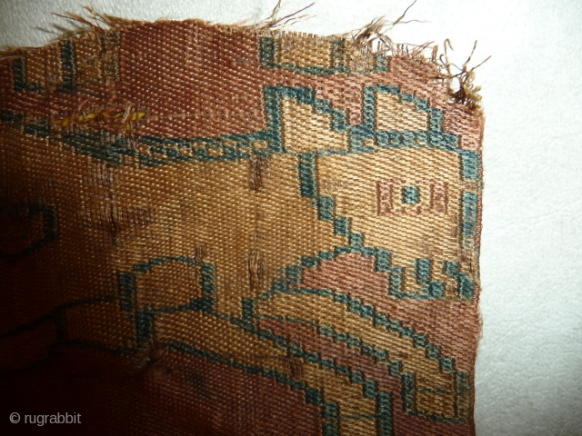 running back from the 8th century. tiny fragment, great charisma. central asia, silk.                    