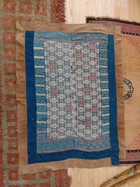 very beautiful an complete southwest china buyi blanket...mid 20th c.                       