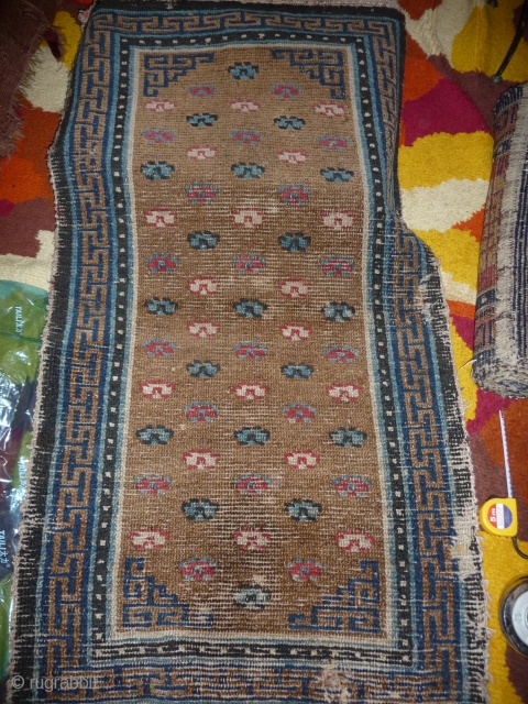 rare early tibetan rug                             