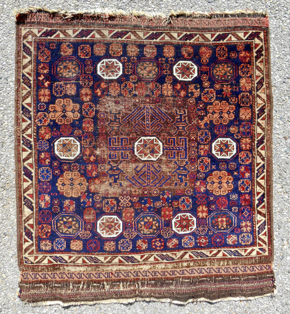 Exceptional Baluch bagface. 30x32". Great color.. Very good condition. Mid 19th c. Some special features. Email: patrickpouler@gmail.com                