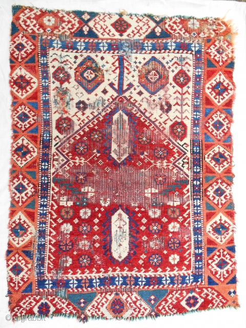 Rare small Western Anatolian (mini Transylvanian) prayer rug. 18th c. or older.                     