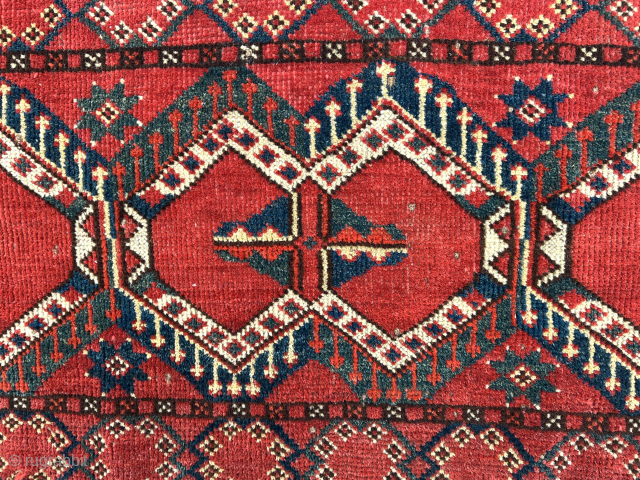 Small Ersari pile Mafrash ? panel. Mid 19th c. 18" x 39". Rare design, i think. Very good condition. Please email: patrickpouler@gmail.com