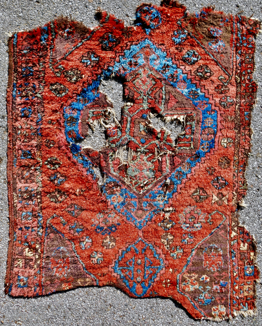 18th c. Central Anatolian Karaman sleeping rug fragment. Super high, lustrous full pile. Clean. 43"x 58". Mind blowing, saturated color! Email: patrickpouler@gmail.com           