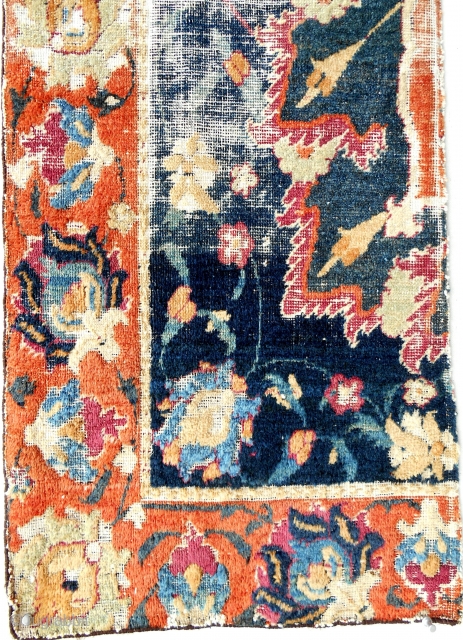 Early 17th c. Persian Safavid rug fragment. Good pile. Fantastic color and drawing. Certainly museum quality.                 