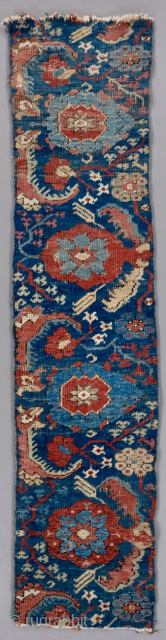 17th c. Anatolian Ushak rug border fragment  1'-6" x 6'-6". Cool. Please email: patrickpouler@gmail.com.                  