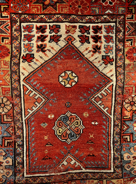 Melas small square prayer rug. 40x43". Very fine. 18th c. Please email: patrickpouler@gmail.com                    