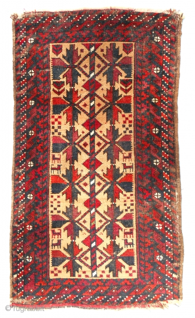 Real camel-field Baluch balischt with animals & silk > late 19th C.                     