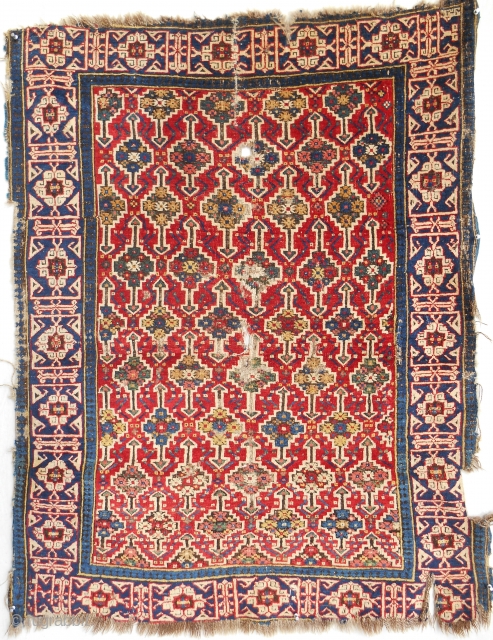 Rare and early Caucasian Kuba rug. Damaged but maybe "best of type"                     