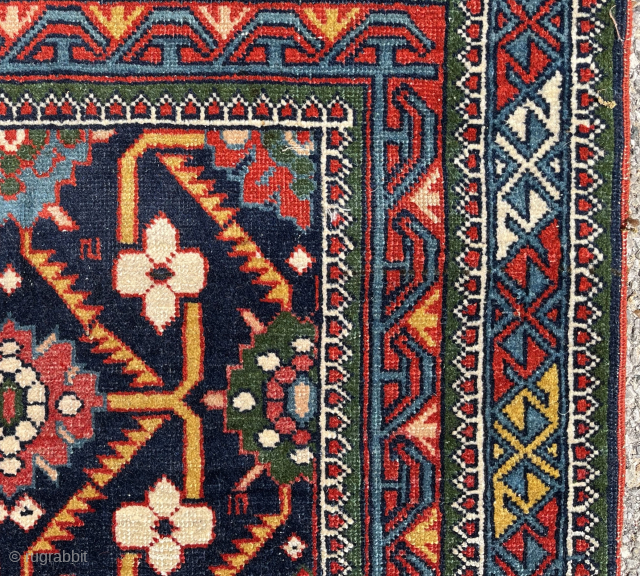 Small East Caucasian rug. 29" x 41". Circa 1900. Excellent condition. All natural saturated colors. Silky wool. Very fine, tight weave. Clean. Email: patrickpouler@gmail.com         