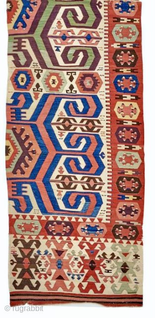 18th c. Central Anatolian kilim fragment panel. About 3 x 7ft. Excellent condition. Email: patrickpouler@gmail.com