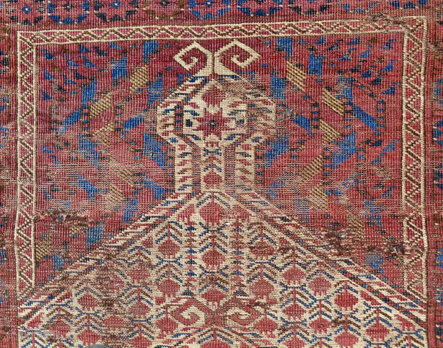 Early (c. 1830) and rare Beshir prayer rug. Ex. Jim Dixon. 3'-6" x 6ft. Fine. About as old as they get. Published in Hali, issue 151. Email:. Patrickpouler@gmail.com