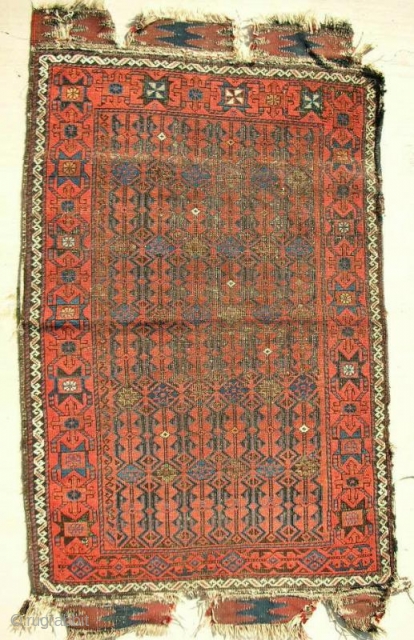 Seljuk inspired Baluch small rug. C. 1870.                          