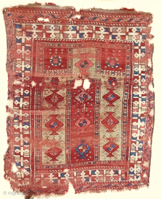 18th c. West Anatolian prayer rug (4x5ft). Very rare type. Only seen one other in Vakiflar museum. Excellent wool quailty and color. Please email me at patrickpouler@gmail.com      