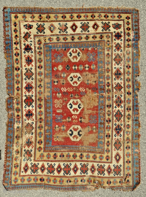 Ancient Caucasian Kazak rug.                             